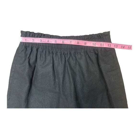 J. Crew Factory Black Linen Blend Pull On Scalloped Edge Skirt Sz 00 EUC Classic - Picture 3 of 8
